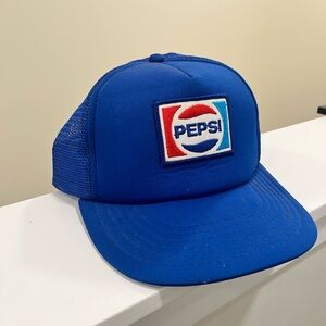 Vintage 80s PEPSI Original Blue Mesh Trucker Hat